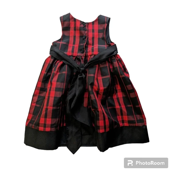 Girls Plaid Dress. Red and Black. 2T. Marmellata - Picture 8 of 9